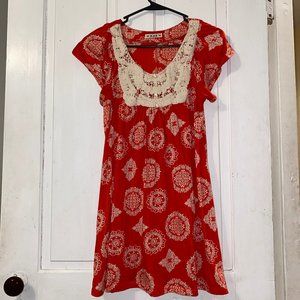 Red flowy summer dress